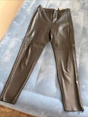 Zara Black Faux Leather High-Rise Jeans